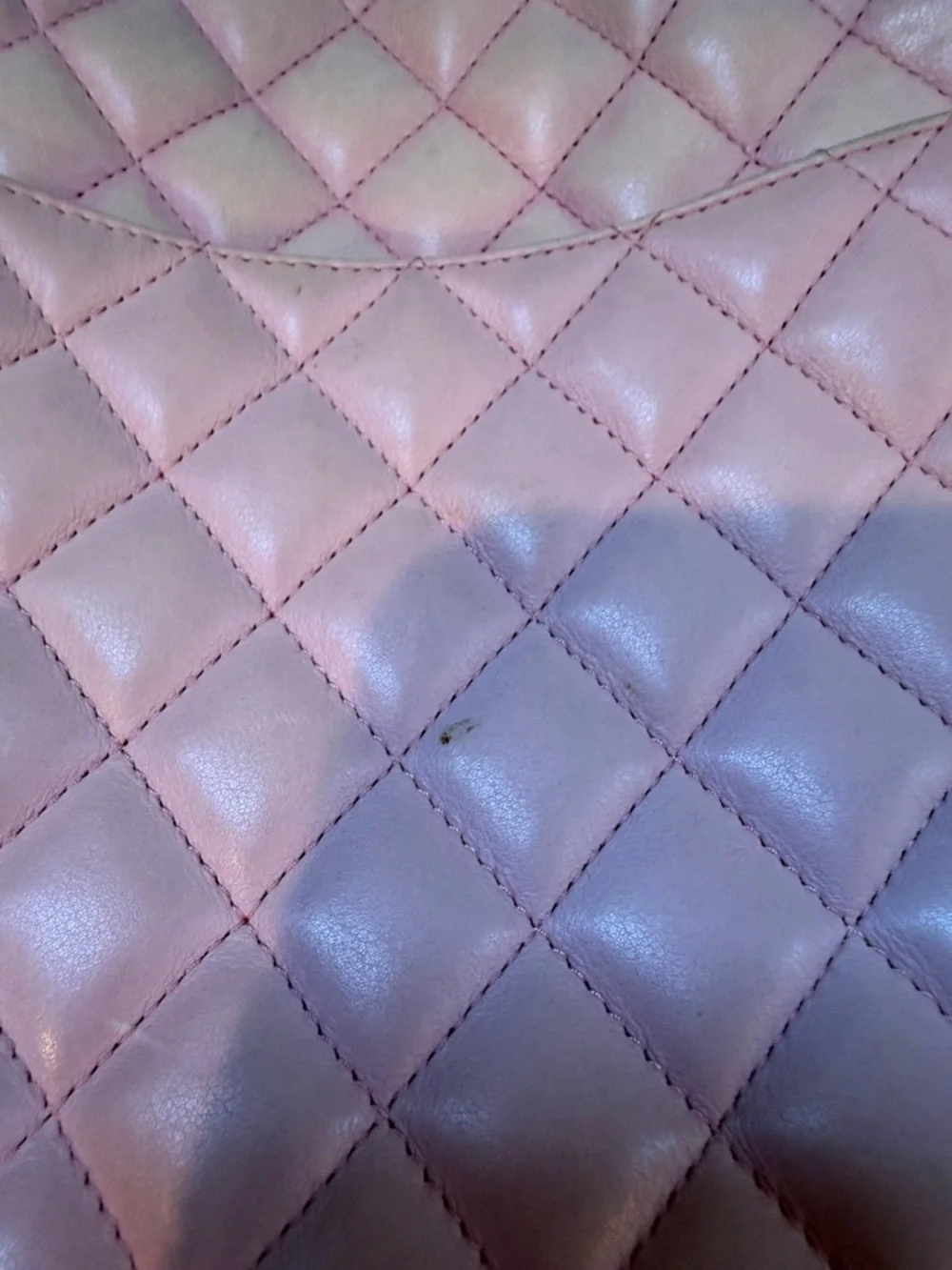 CHANEL Pink Quilted Tote with Black Trim and CC Logo